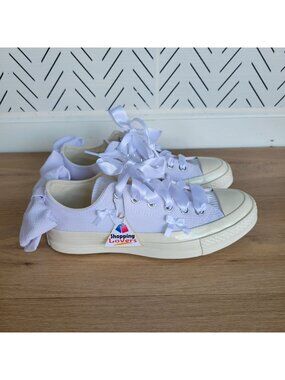 ⭐Converse Chuck 70 OX Bow 7 Mens Shoes Retro Sneakers White Satin Laces A15192C